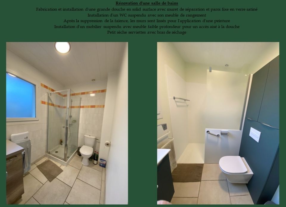AVANT/ APRES : Rénovation avec travaux pour cette salle de bains - Ardèche