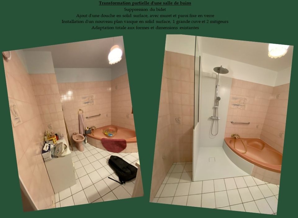 Avant / Après : Rénovation partielle d'une salle de bains - Ardèche