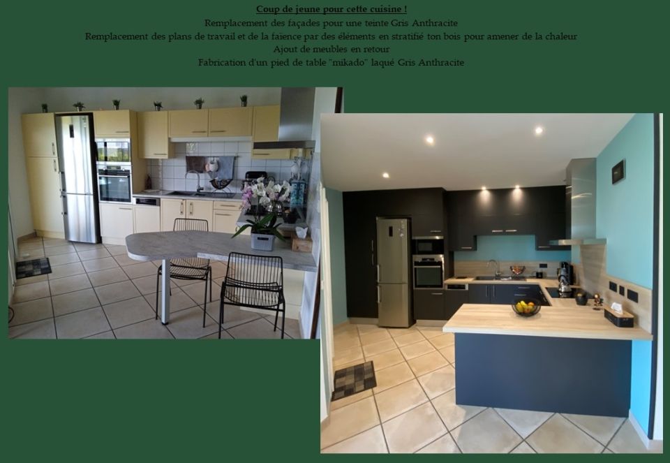 Coup de jeune pour cette cuisine avec une rénovation partielle - Ardèche