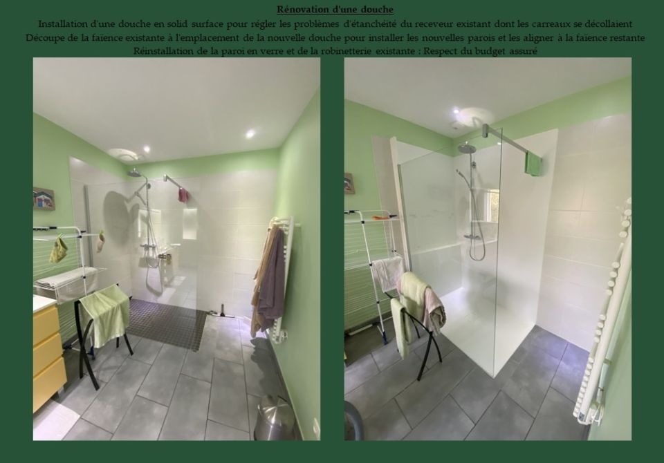 Nouvelle douche sans joints - Tous les problèmes d'étanchéité sont réglés avec ce matériau - Ardèche