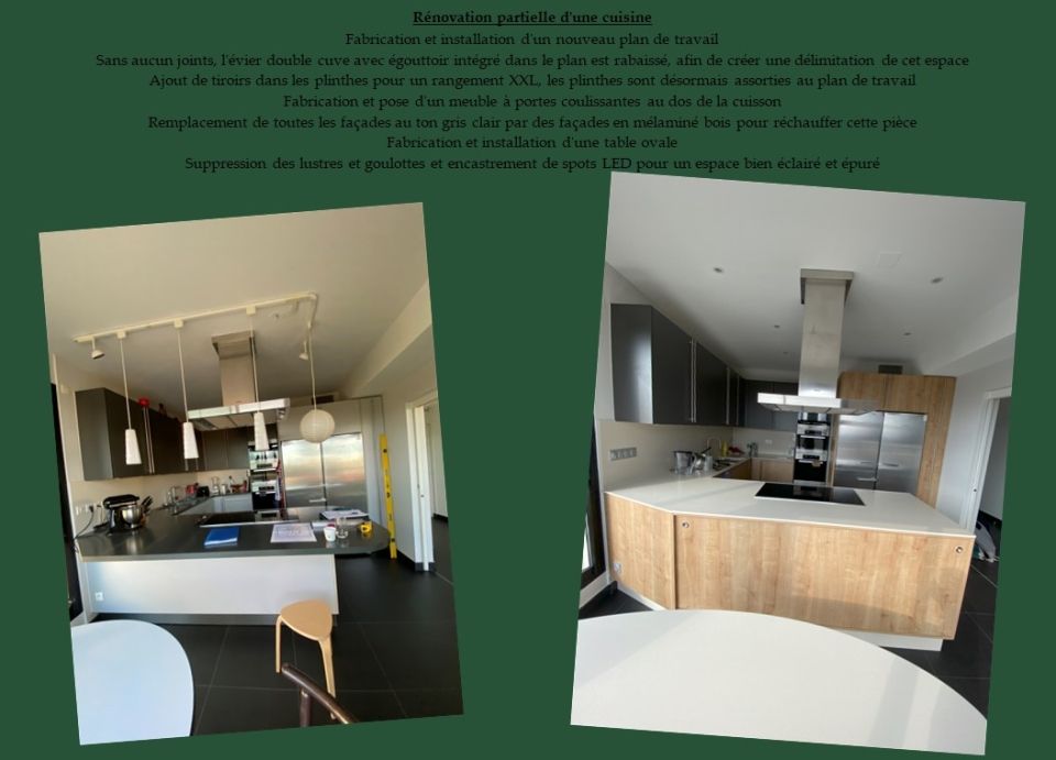 Optimisation des espaces avec un nouveau plan de travail et l'ajout de meubles de rangement - Lyon