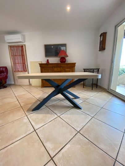 Pied de table "MIKADO" laqué anthracite - Ardèche